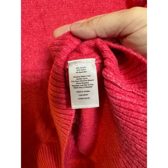 NWT Talbots Mock Neck Button Up Sweater - Hot Pink - Size Medium - Picture 4 of 5